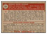 1952 Topps Baseball #115 George Munger Cardinals VG 488139