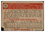 1952 Topps Baseball #120 Bob Chakales Indians PR-FR 488147