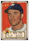 1952 Topps Baseball #123 Eddie Yost Senators PR-FR 488155