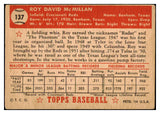 1952 Topps Baseball #137 Roy McMillan Reds FR-GD 488185