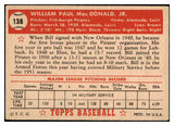 1952 Topps Baseball #138 Bill Macdonald Pirates VG-EX 488188