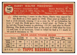 1952 Topps Baseball #142 Harry Perkowski Reds VG-EX 488197