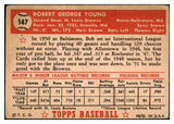 1952 Topps Baseball #147 Bobby Young Browns VG 488207