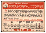 1952 Topps Baseball #147 Bobby Young Browns VG-EX 488208