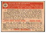 1952 Topps Baseball #182 Billy Hitchcock A's VG 488288