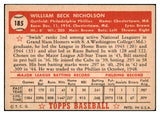 1952 Topps Baseball #185 Bill Nicholson Phillies EX 488295