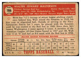 1952 Topps Baseball #186 Walt Masterson Red Sox PR-FR 488297