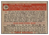 1952 Topps Baseball #194 Joe Hatten Cubs EX 488320