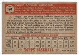 1952 Topps Baseball #198 Phil Haugstad Dodgers VG 488325