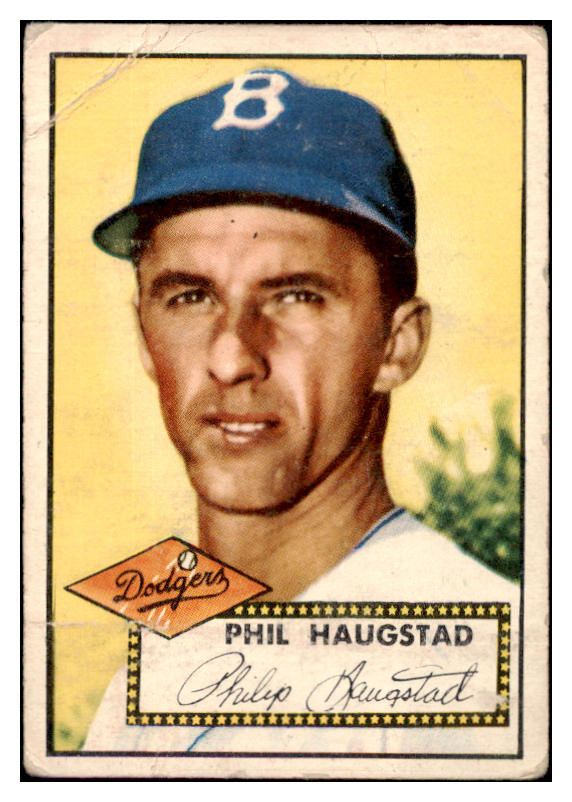 1952 Topps Baseball #198 Phil Haugstad Dodgers FR-GD 488326