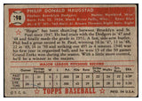 1952 Topps Baseball #198 Phil Haugstad Dodgers FR-GD 488326