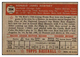 1952 Topps Baseball #204 Ron Northey Cubs VG 488339