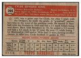 1952 Topps Baseball #205 Clyde King Dodgers VG 488343