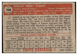 1952 Topps Baseball #208 Marlin Stuart Tigers VG 488350