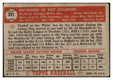 1952 Topps Baseball #211 Ray Coleman White Sox VG 488357