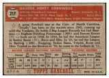 1952 Topps Baseball #217 Snuffy Stirnweiss Indians VG-EX 488368