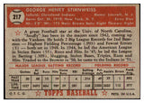 1952 Topps Baseball #217 Snuffy Stirnweiss Indians VG-EX 488369