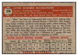 1952 Topps Baseball #218 Clyde Mccullough Pirates EX 488370