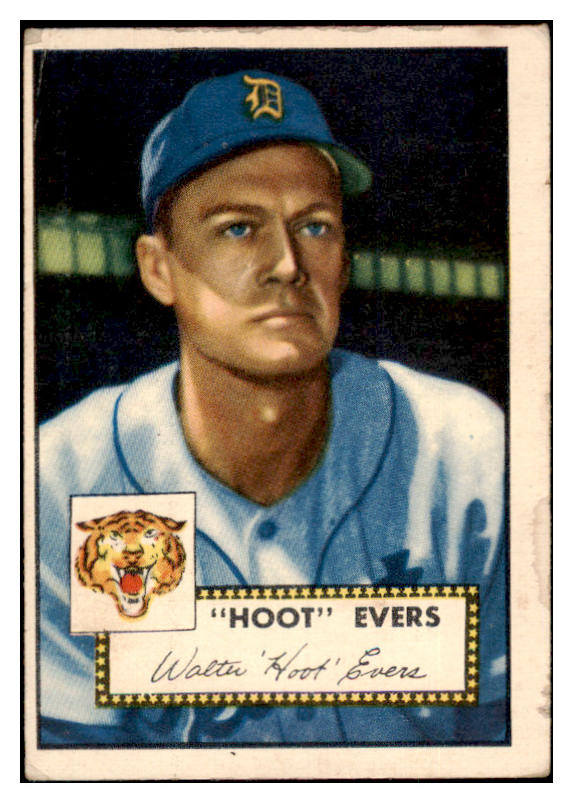 1952 Topps Baseball #222 Hoot Evers Tigers VG 488381