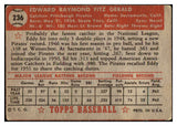 1952 Topps Baseball #236 Ed Fitzgerald Pirates FR-GD 488405