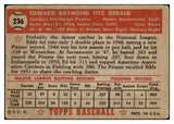 1952 Topps Baseball #236 Ed Fitzgerald Pirates VG 488406