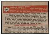 1952 Topps Baseball #241 Tommy Byrne Browns VG-EX 488414