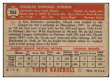 1952 Topps Baseball #265 Chuck Diering Giants Good 488451