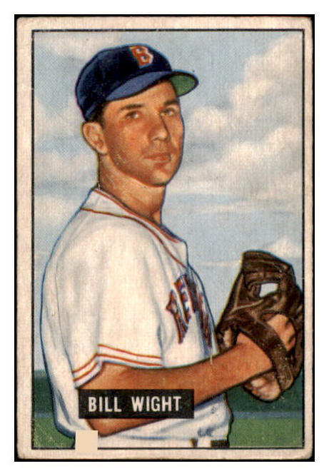 1951 Bowman Baseball #164 Bill Wight Red Sox VG 488524