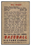 1951 Bowman Baseball #164 Bill Wight Red Sox VG 488524