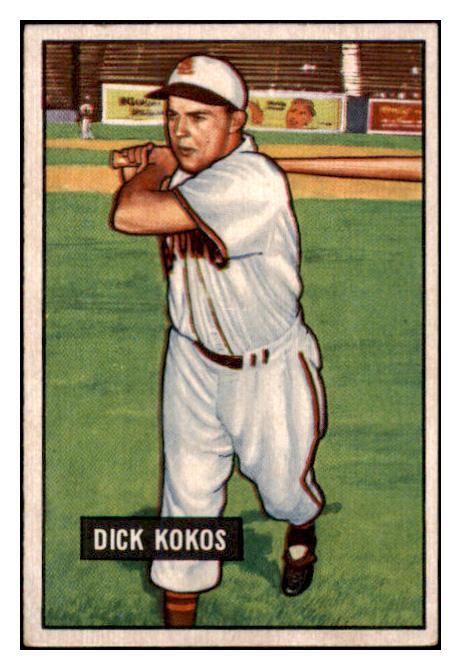 1951 Bowman Baseball #068 Dick Kokos Browns EX-MT 488540