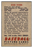 1951 Bowman Baseball #137 Dick Starr Browns EX-MT 488542