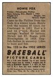 1952 Bowman Baseball #125 Howie Fox Phillies VG 488549