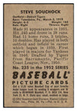 1952 Bowman Baseball #235 Steve Souchock Tigers EX-MT 488553