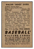 1952 Bowman Baseball #111 Hoot Evers Tigers EX 488564