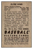 1952 Bowman Baseball #056 Clyde King Dodgers EX 488569