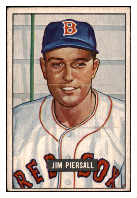 1951 Bowman Baseball #306 Jimmy Piersall Red Sox EX 488578