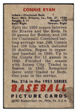1951 Bowman Baseball #216 Connie Ryan Reds EX 488581