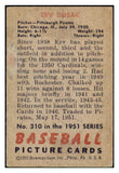 1951 Bowman Baseball #310 Irv Dusak Pirates VG-EX 488593