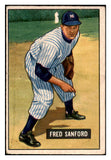 1951 Bowman Baseball #145 Fred Sanford Yankees VG-EX 488598