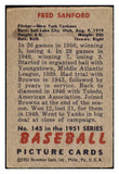 1951 Bowman Baseball #145 Fred Sanford Yankees VG-EX 488598