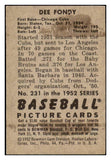 1952 Bowman Baseball #231 Dee Fondy Cubs VG-EX 488605