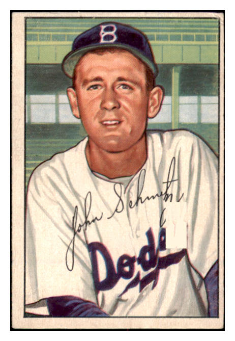 1952 Bowman Baseball #224 Johnny Schmitz Dodgers VG-EX 488619