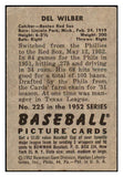 1952 Bowman Baseball #225 Del Wilber Red Sox VG-EX 488620