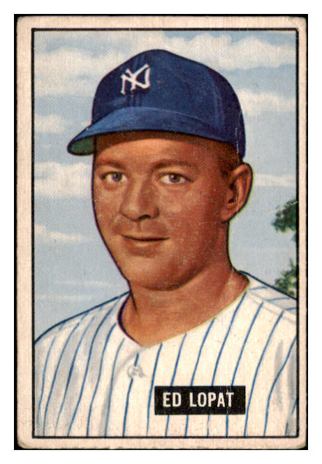 1951 Bowman Baseball #218 Eddie Lopat Yankees VG-EX 488625