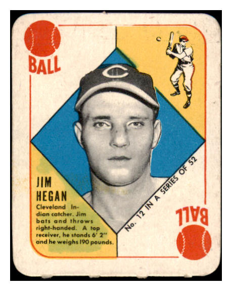 1951 Topps Red Backs #012 Jim Hegan Indians EX-MT 488629