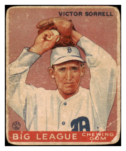 1933 Goudey #015 Vic Sorrell Tigers FR-GD 488677