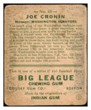 1933 Goudey #063 Joe Cronin Senators GD-VG 488704