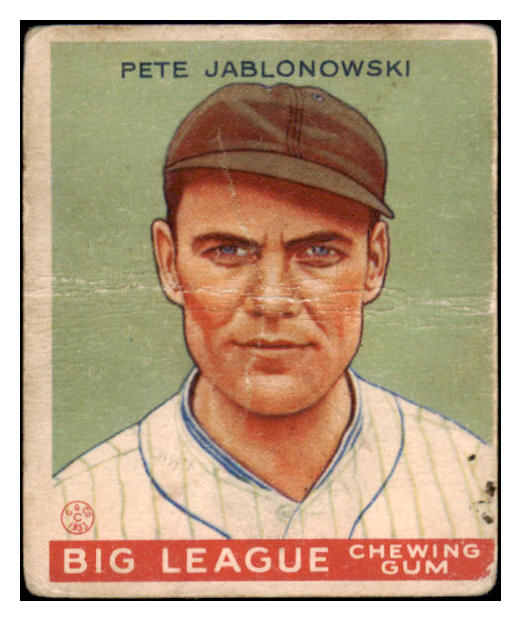 1933 Goudey #083 Pete Jablonowski Yankees PR-FR 488717