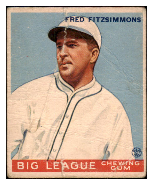 1933 Goudey #130 Fred Fitzsimmons Giants PR-FR 488749