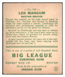 1933 Goudey #162 Leo Mangum Braves VG-EX 488769